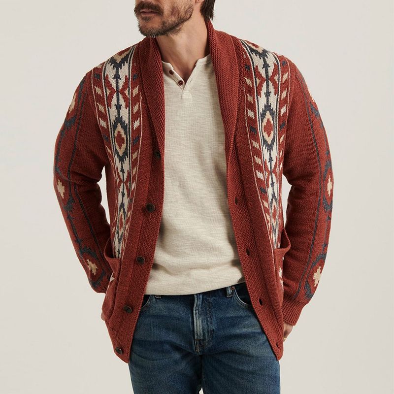 Boho Buttoned Knit Cardigan - Aiden