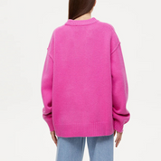 Oversized O-Neck Knit Sweater - Ariana