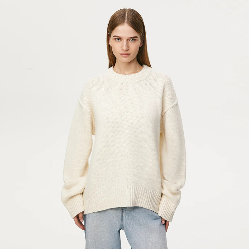 Oversized O-Neck Knit Sweater - Ariana