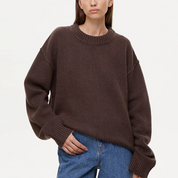 Oversized O-Neck Knit Sweater - Ariana