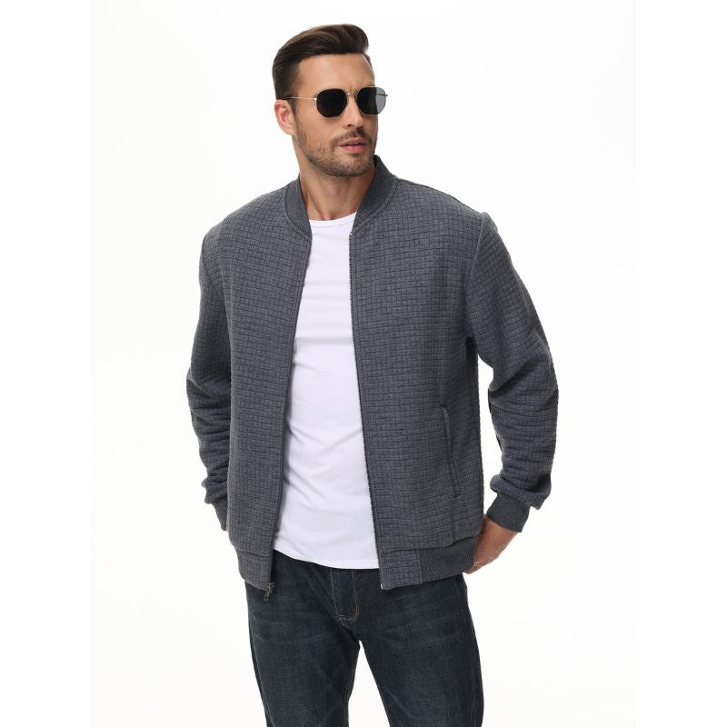 Men's Knit Plaid Zip Jacket - Noah